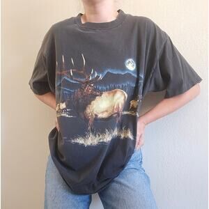 Vintage Elk Graphic Tee Sz XL